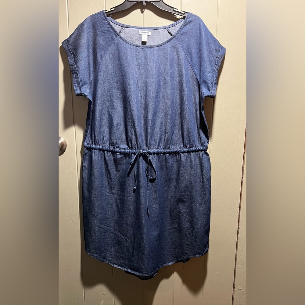 OLD NAVY LIGHTWEIGHT DENIM DRAWSTRING DRESS XL. NWOT